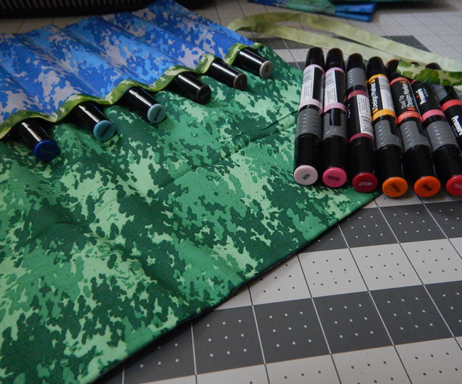 Camo Pen Roll with Design Markers