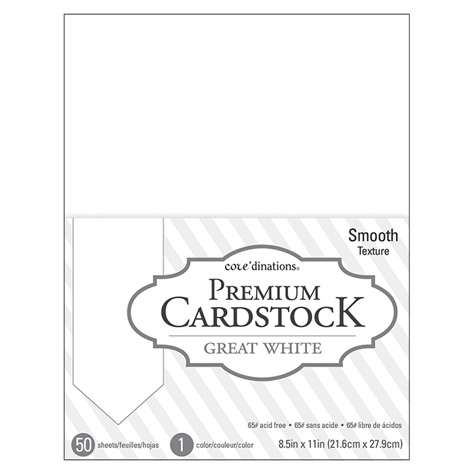 American Crafts Great White 8.5 x 11 65 lb Smooth Cardstock