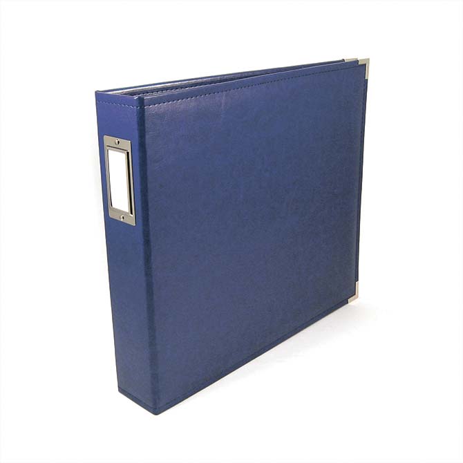 12 X 12 3-Ring Binder Scrapbook/Photo Album Sewn Leatherette Blue