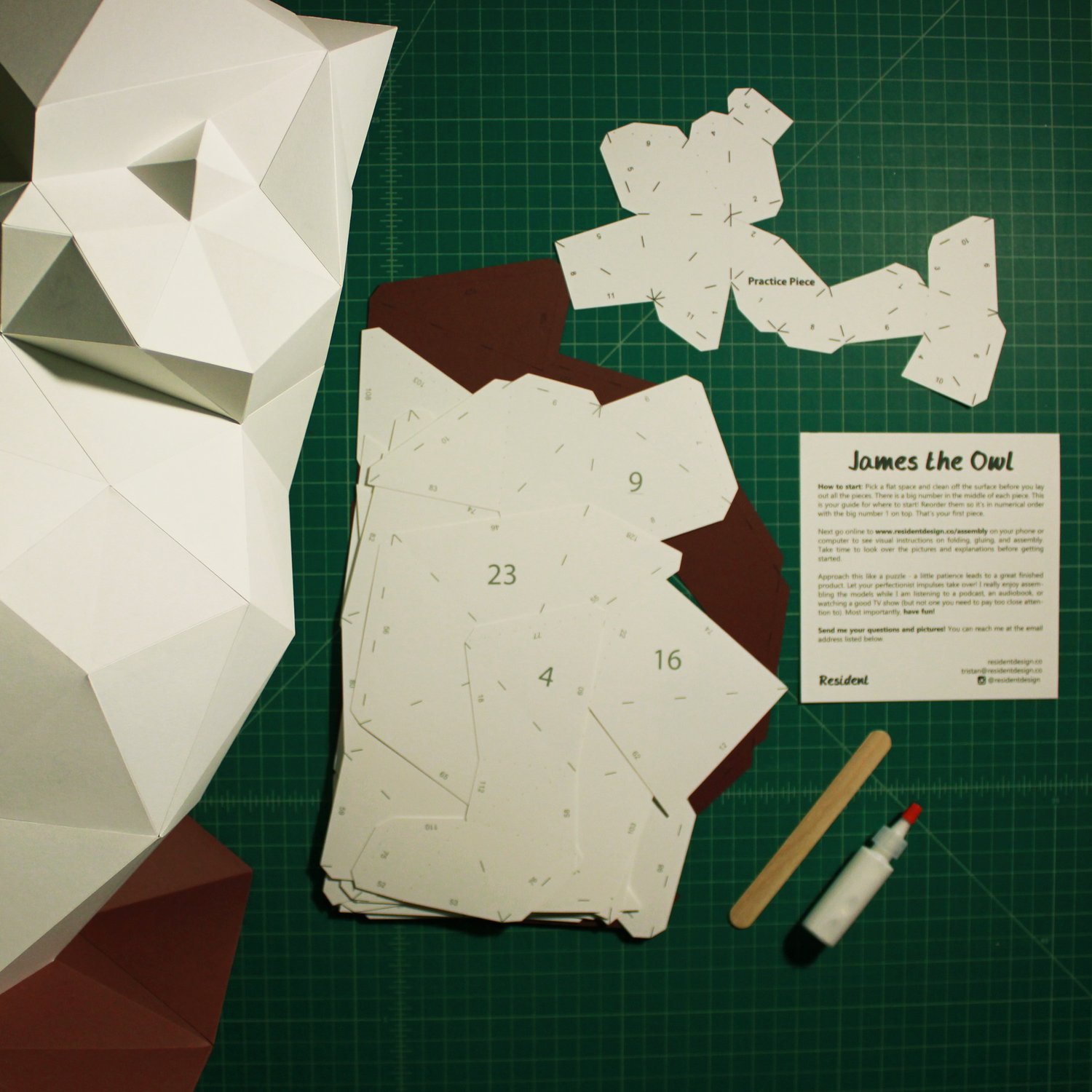 DIY Paper Sculpture Kit Owl