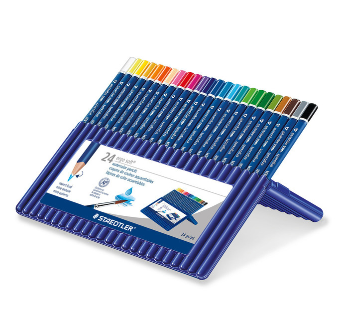 Staedtler Ergosoft Aquarell Triangular Watercolor Pencils 24 Pack