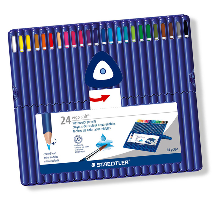 Staedtler Ergosoft Aquarell Triangular Watercolor Pencils 24 Pack