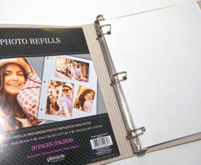 Magnetic refill pages for 8.5 x 11 standard 3-ring binder photo albums