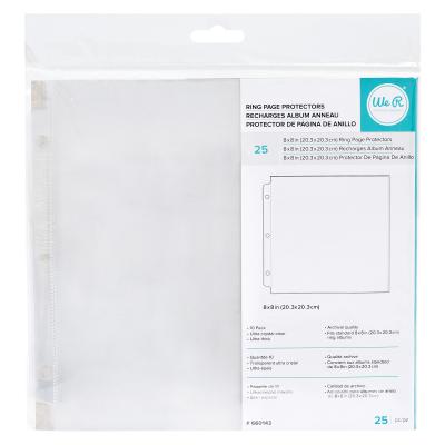 8x8 Ring Page Protectors - Bulk Pack - 25 Sheets