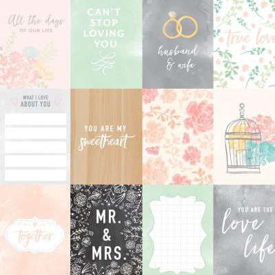 American Crafts Marriage Words 12x12 Cardstock Sheet