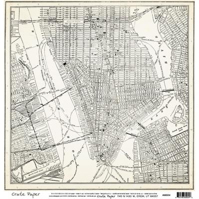 American Crafts Crate Paper - 12 x 12 Map 