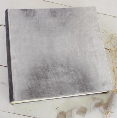 Gray Velvet 12 x !2 Traditional Wedding Scrapbook or Photo Album