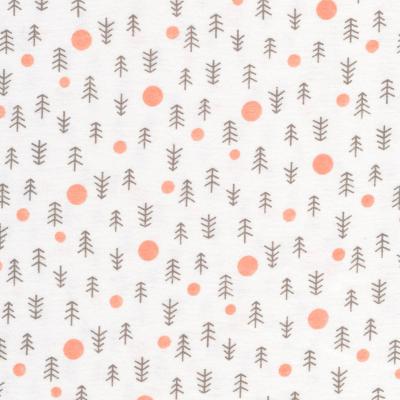 Organic Cotton Flannel - White Forest - Cloud 9 Winter Forest Collection