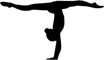 Gymnast In Handstand split