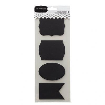 Chalkboard Stickers - 12 Black Labels