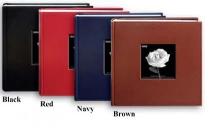 Sewn Edge Leatherette Photo Album with cover window