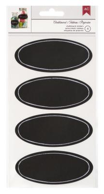 Black Chalkboard Oval Labels