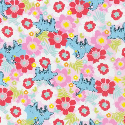 Robert Kaufman Fabrics Dr Seuss Horton Kindness Horton in Flower Blooms Pink