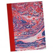 Marbled Paper Cover Journal with Red Linen Spine