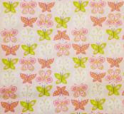 Flutter - Pink and Green Butterflies Patterned Fabric