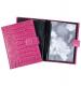 Genuine Leather Croc embossed Brag Book in Pink