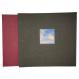 12 x 12 Fabric Scrapbook with cover window in brown and red