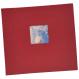 12 x 12 Fabric Scrapbook with cover window in brick red