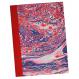 Marbled Paper Cover Journal with Red Linen Spine
