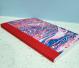 Red, white and blue marbled paper cover journal